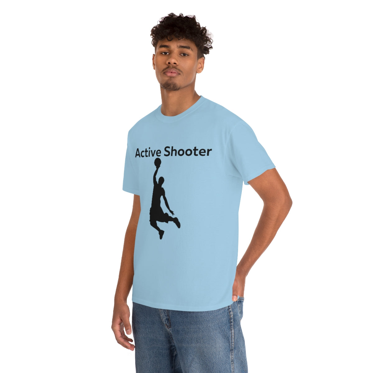 Unisex Heavy Cotton Tee Active Shooter Funny Shirt 